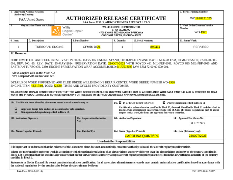 FAA Airworthiness Approval for CFM56-7B | PDF | Aviation