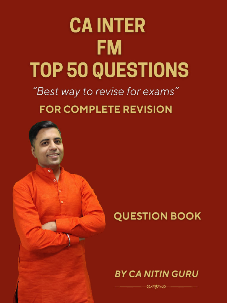 FM Top 50 Questions by CA Nitin Guru | PDF | Cost Of Capital | Depreciation