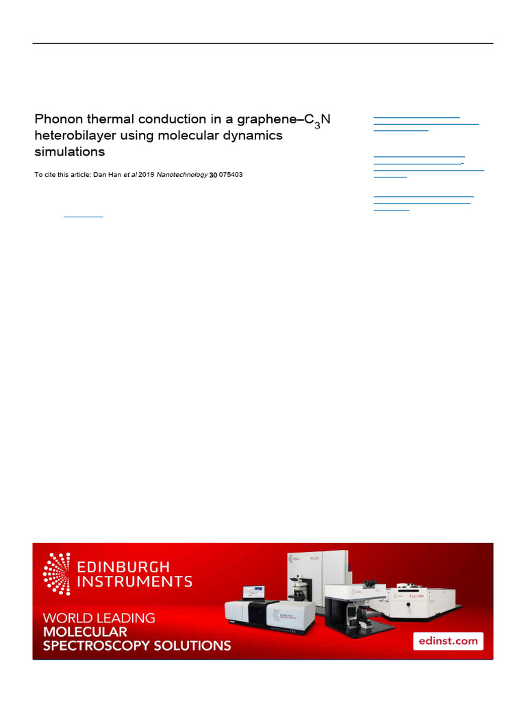 Phonon Thermal Conduction in Graphene-C3N | PDF | Phonon | Thermal ...
