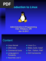 Introduction To Linux: Administration & Programming Intel, Hillsboro, OR Jan 18 2012