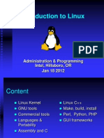Introduction To Linux: Administration & Programming Intel, Hillsboro, OR Jan 18 2012