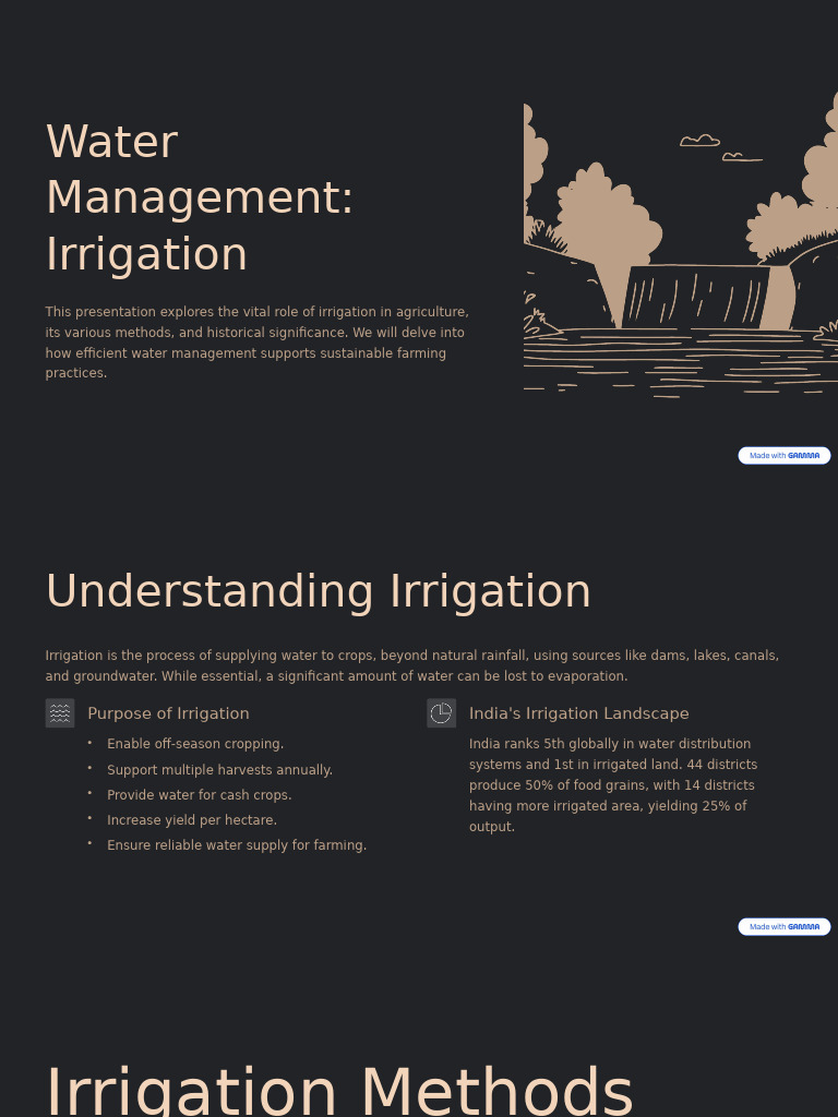 Irrigation Methods for Sustainable Farming | PDF | Irrigation | Water