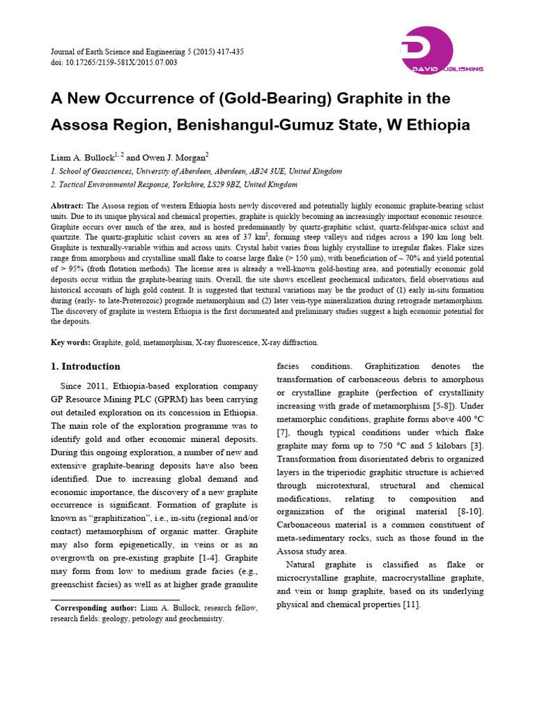 New Graphite Discovery in Ethiopia | PDF | Graphite | Minerals