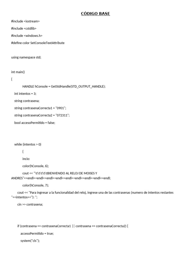 Reloj con Alarmas en C++ | PDF | Ingeniería de software | Paradigmas de ...