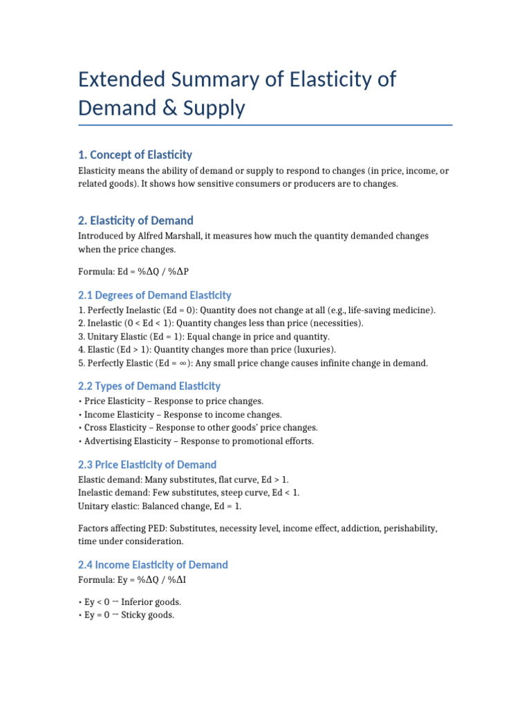 Understanding Demand and Supply Elasticity | PDF | Elasticity ...