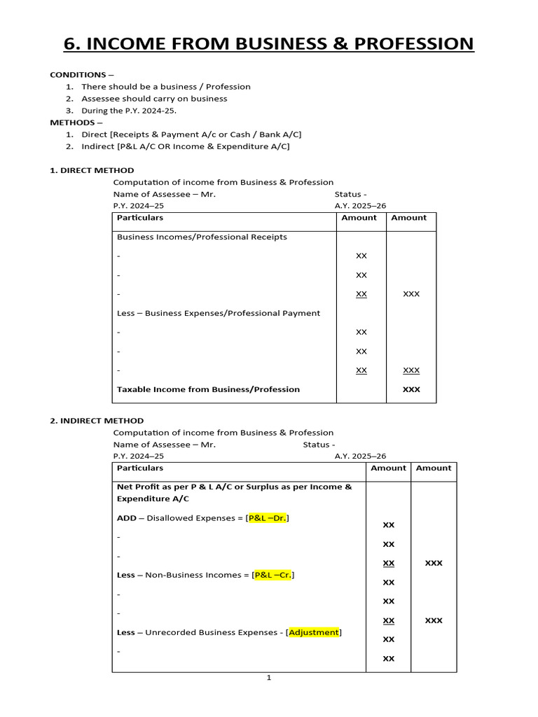 Business Income Computation Guide 2024-25 | PDF | Expense | Tax Deduction