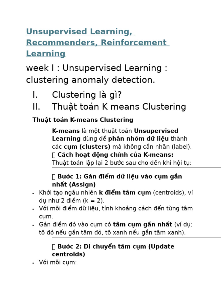Unsupervised Learning | PDF