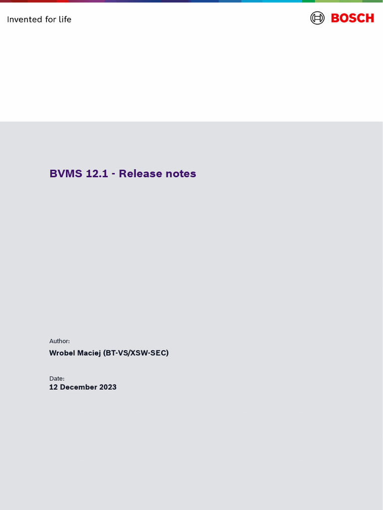 BVMS 12.1 Release Notes Summary | PDF | Microsoft Windows | Computer ...