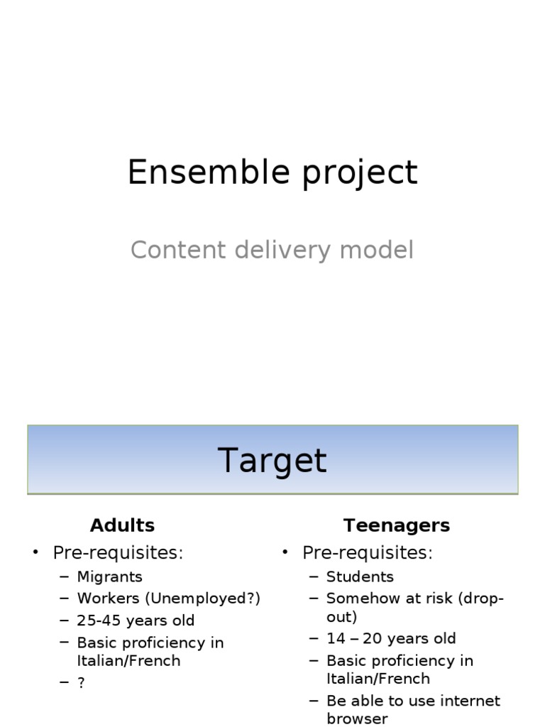 Ensemble Project: Content Delivery Model | PDF | Multimedia Messaging ...