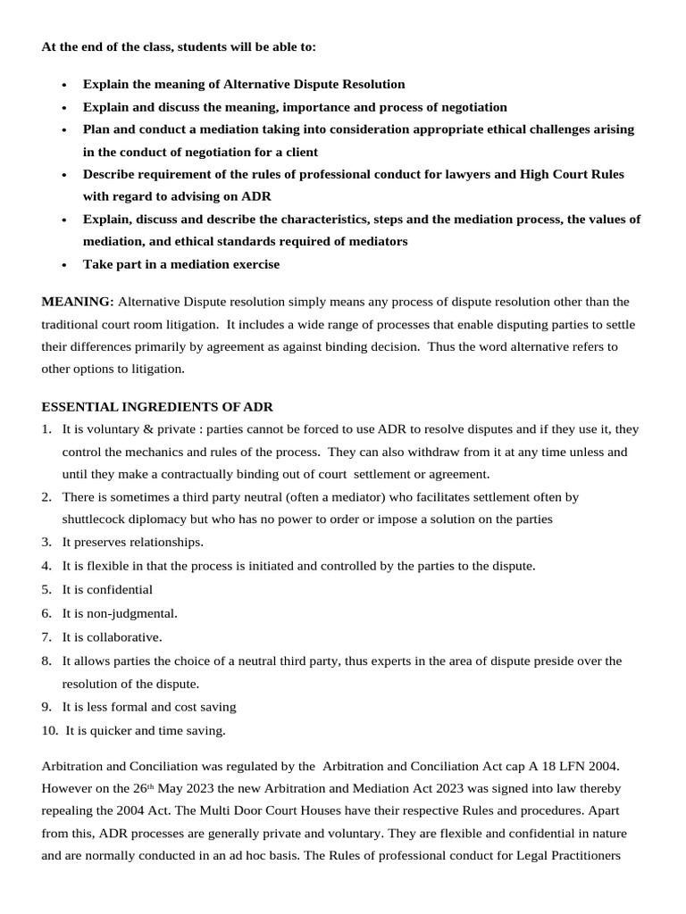Understanding Alternative Dispute Resolution | PDF | Alternative ...
