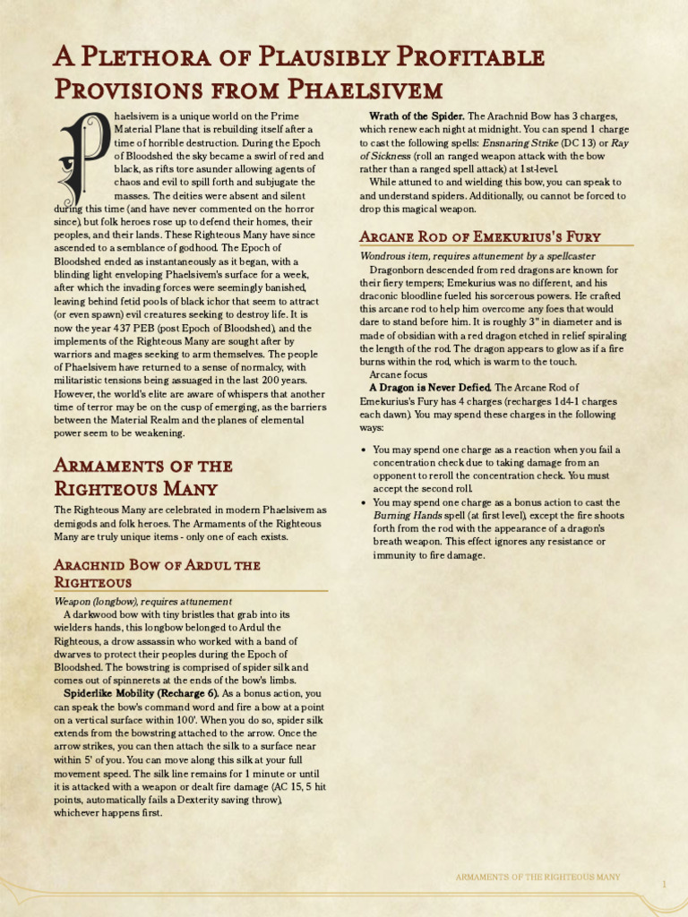 A Plethora of Plausibly Profitable Provisions From Phaelsivem - The ...