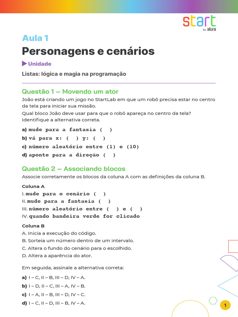 Programação de Jogos no StartLab | PDF