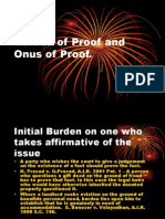 Burden of Proof and Onus of Proof