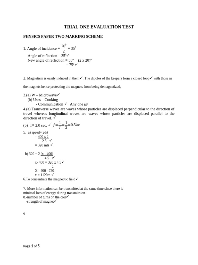 Physics Pp2 MS | PDF | Capacitor | Waves
