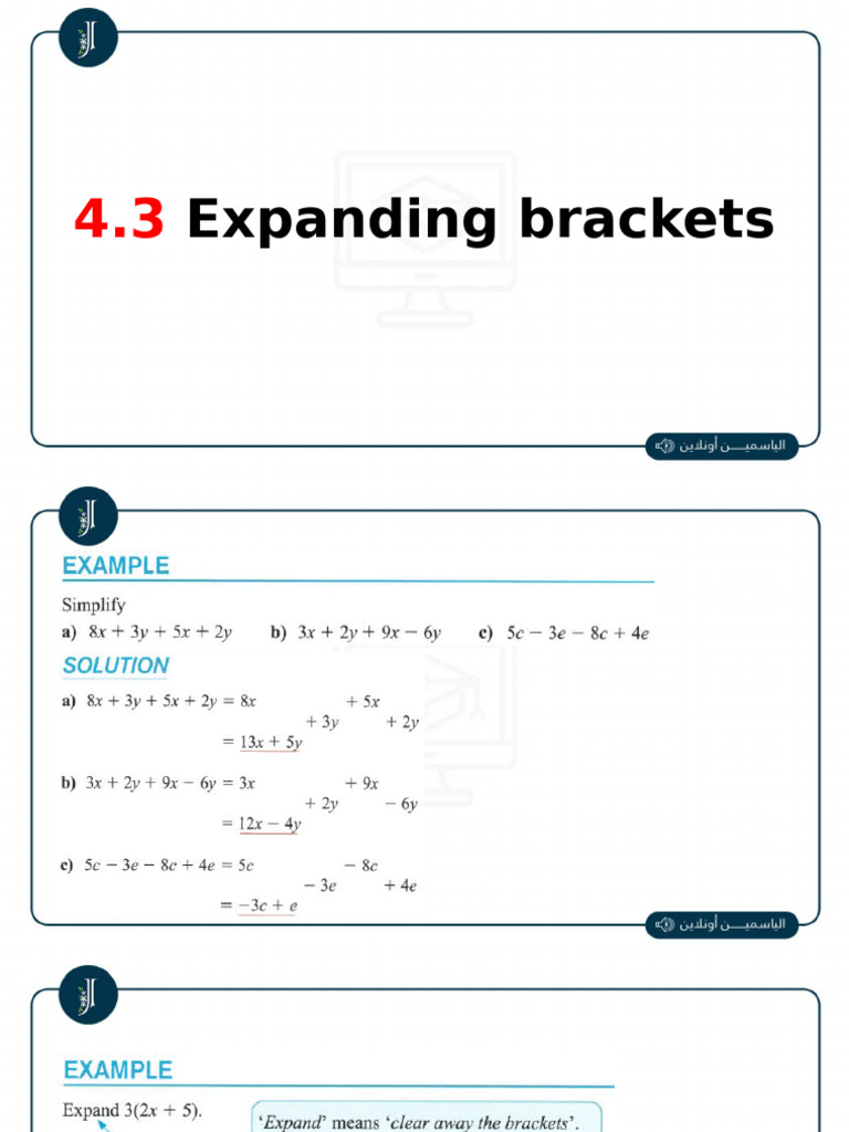 Expanding Brackets | PDF