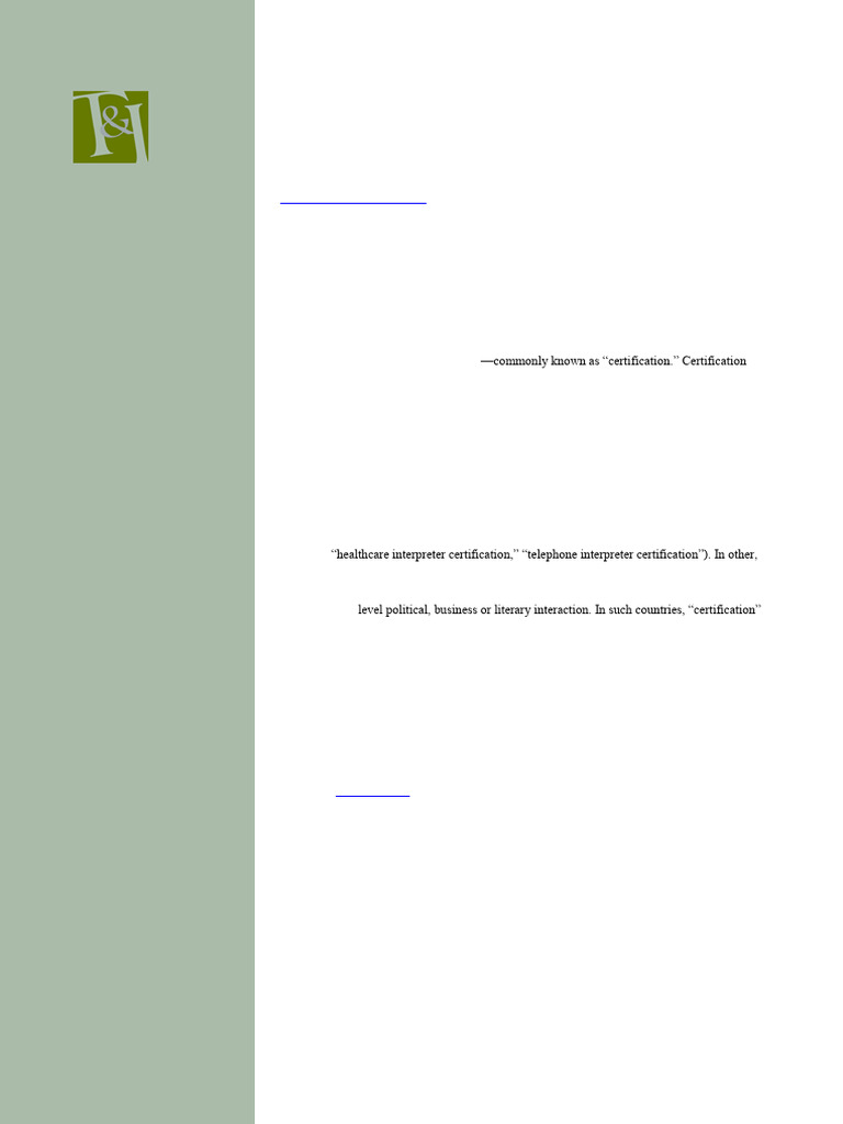 Translator & Interpreter Certifications | PDF | Language Interpretation ...