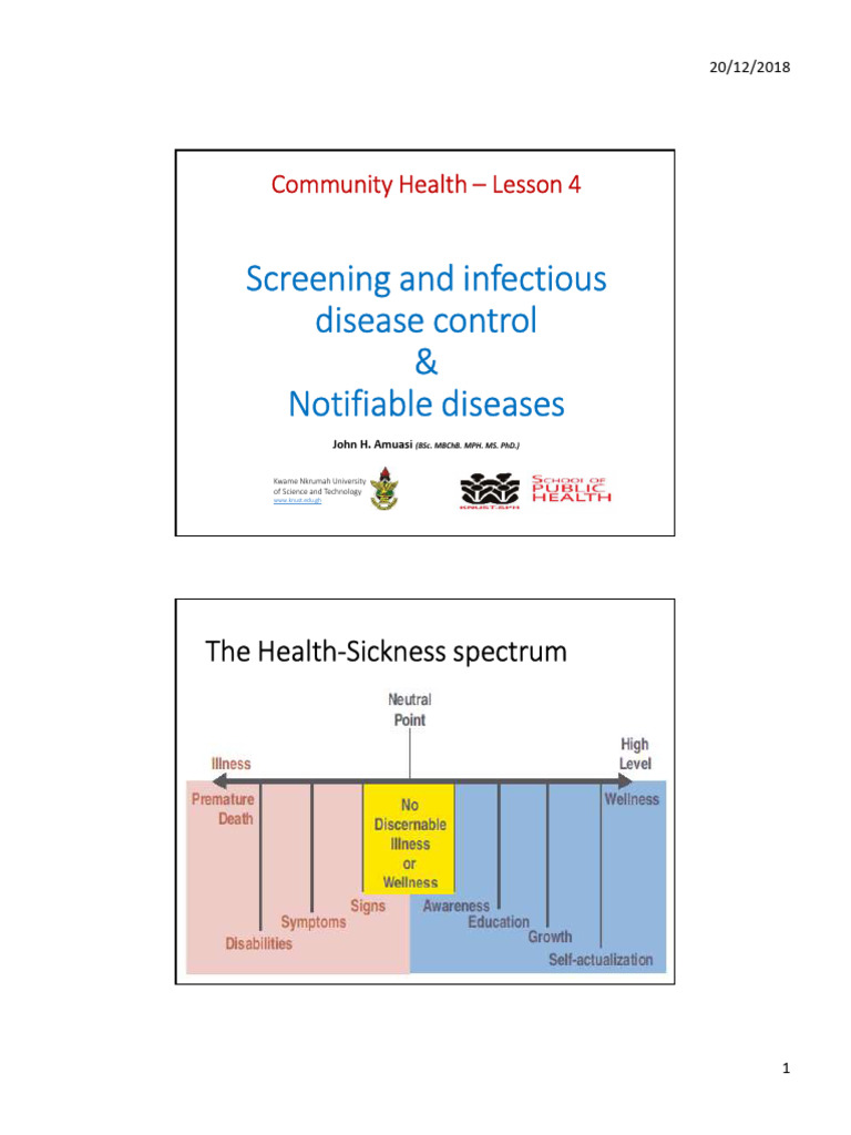Infectious Disease Control & Screening Guide | PDF | Screening ...