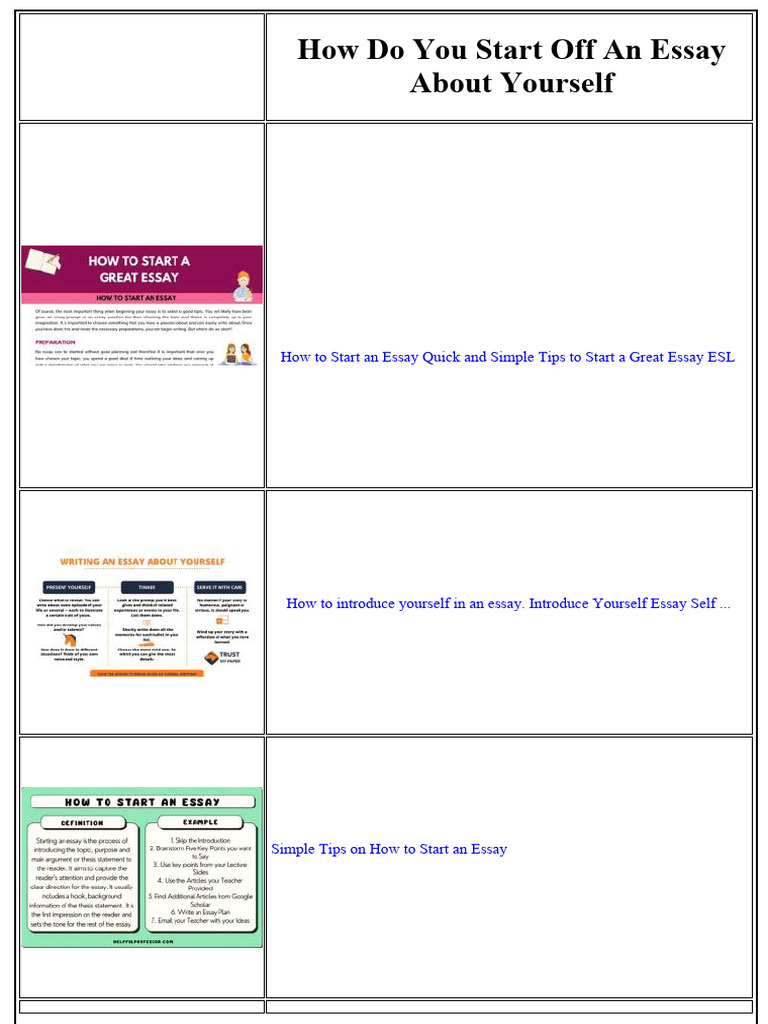 How Do You Start Off An Essay About Yourself | PDF | Essays | Oedipus
