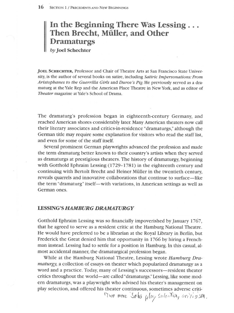 Schechter - in The Beginning There Was Lessing | PDF