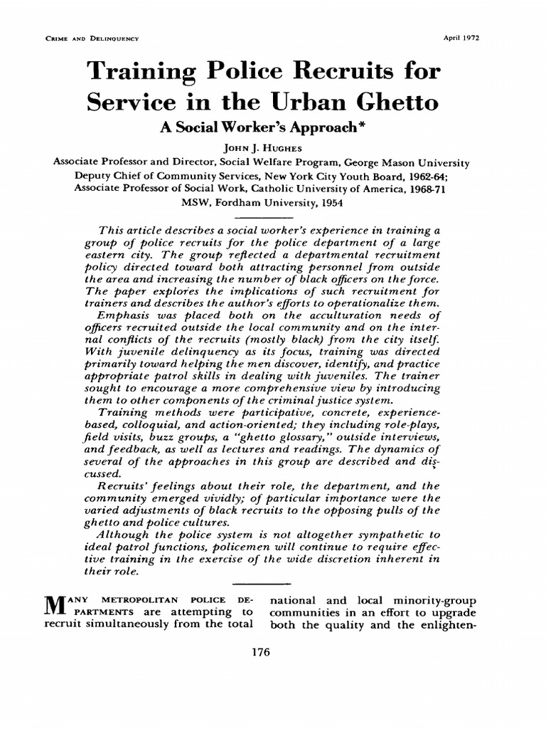 Training Urban Police Recruits Effectively | PDF | Juvenile Delinquency ...