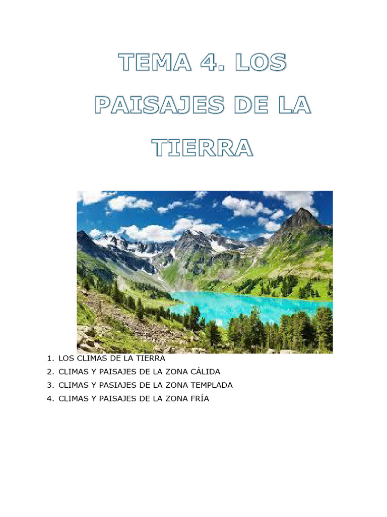 Climas y paisajes de la Tierra | PDF | Clima | Clima templado
