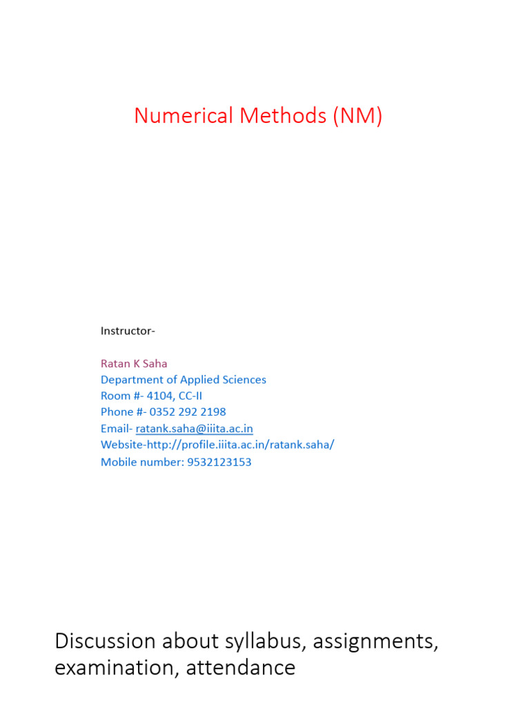 Numerical Methods Course Overview | PDF | Numerical Analysis | Equations