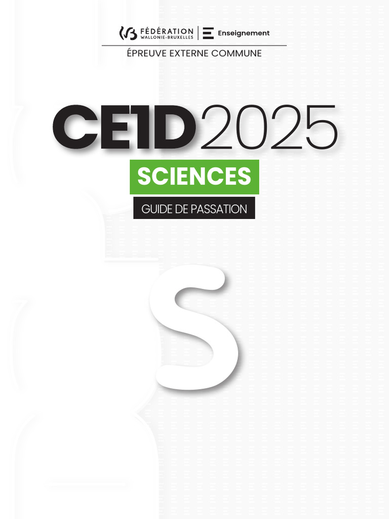 Guide CE1D 2025 : Épreuve Sciences | PDF