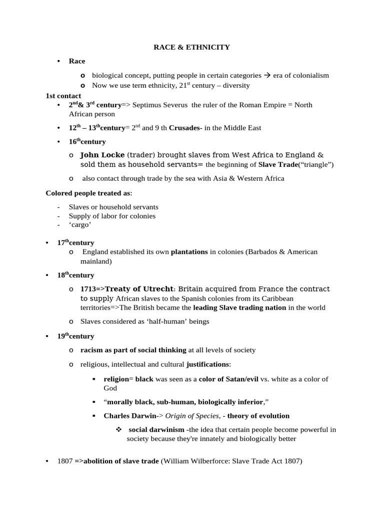 Understanding Race and Ethnicity Dynamics | PDF | Slavery | Atlantic ...