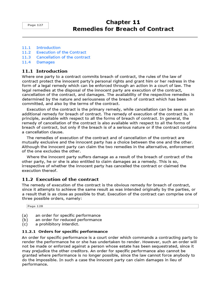 Remedies for Breach of Contract | PDF | Breach Of Contract | Damages