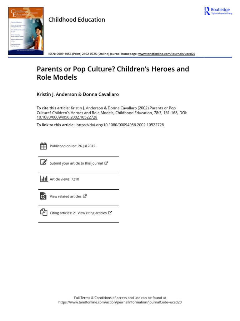Parents or Pop Culture Children S Heroes and Role Models | PDF ...