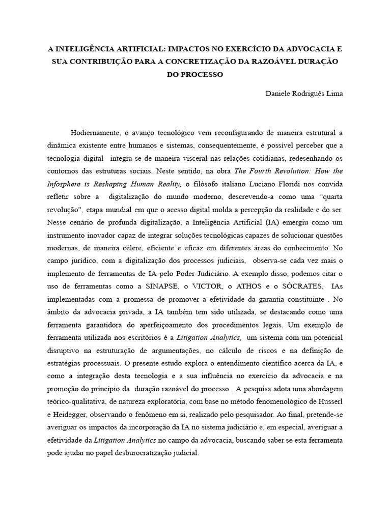 Impactos da IA na Advocacia Moderna | PDF | Inteligência artificial ...