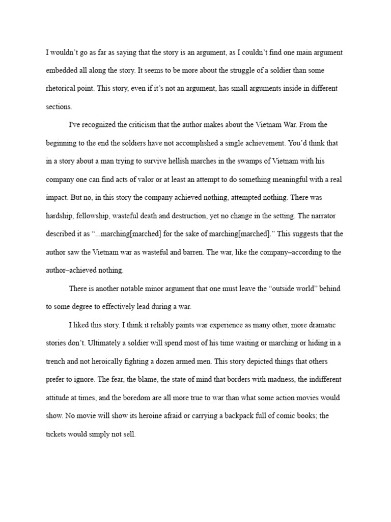 English C1001 The Things They Carried PDF