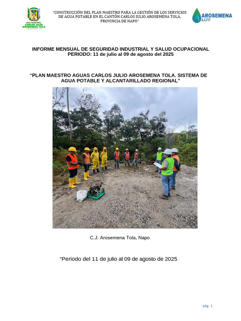 Informe Mensual de Seguridad Industrial y Salud Ocupacional 2 | PDF ...