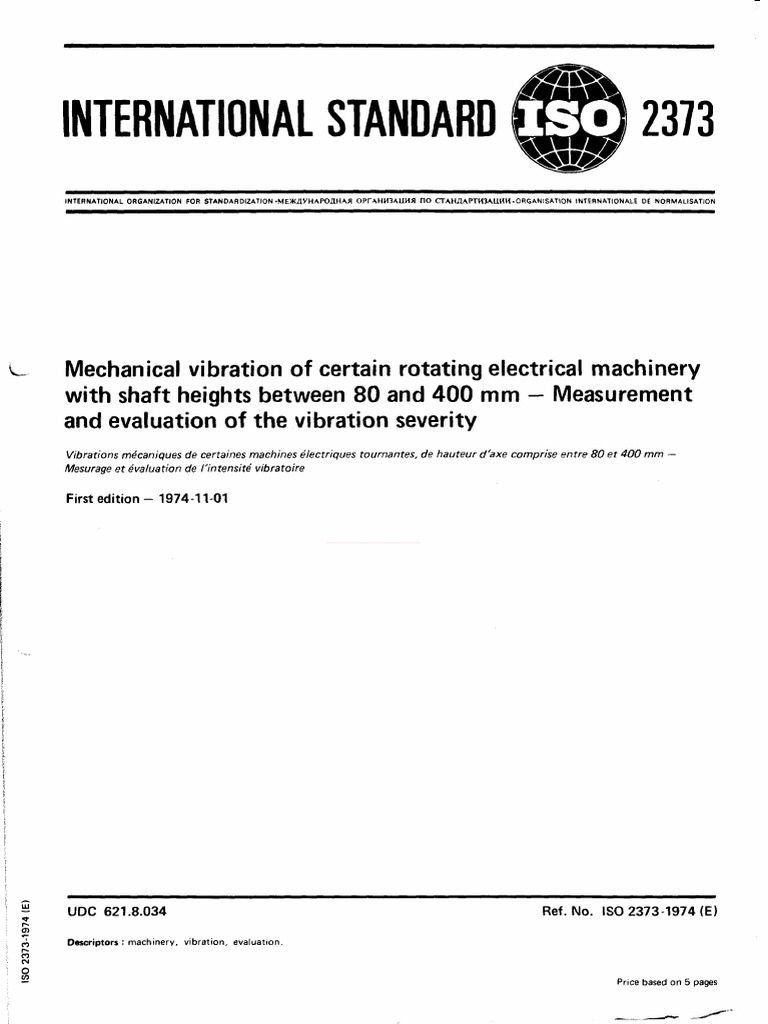 ISO 2373: Vibration Measurement Standard | PDF | Oscillation ...