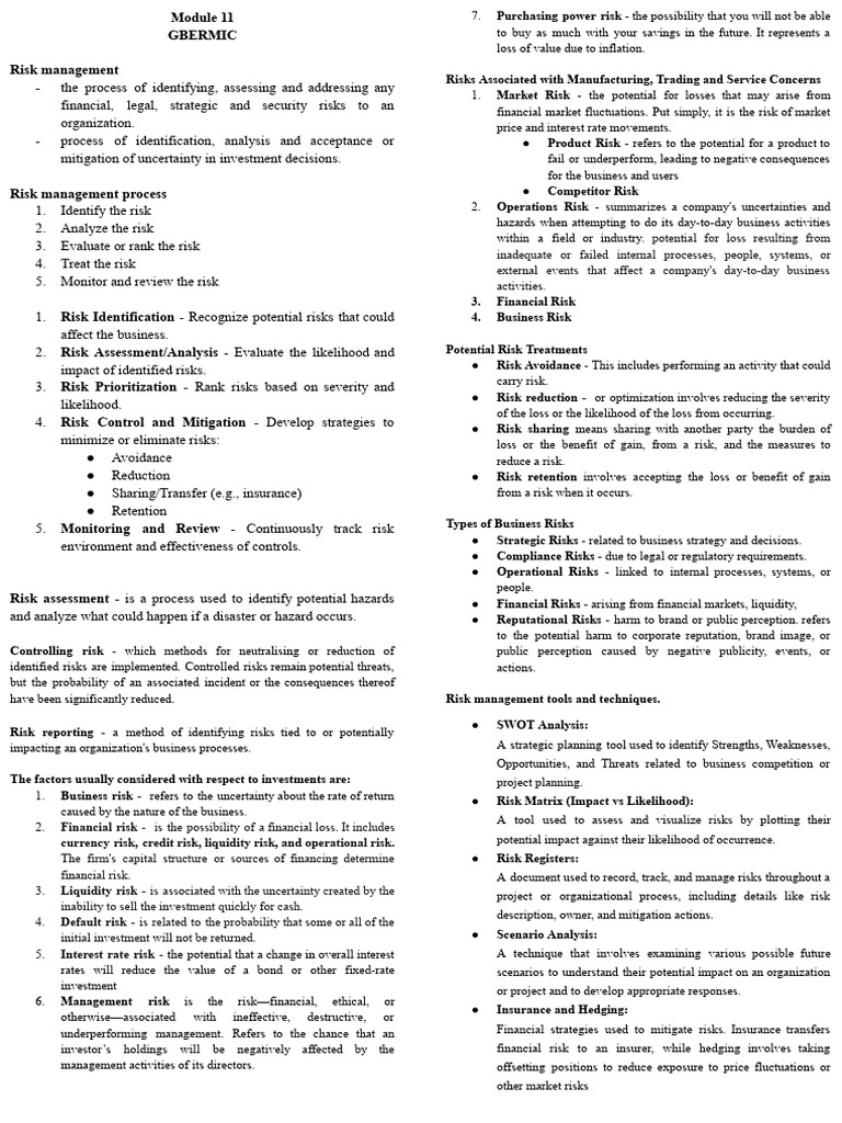 Risk Management Process Overview | PDF | Risk | License
