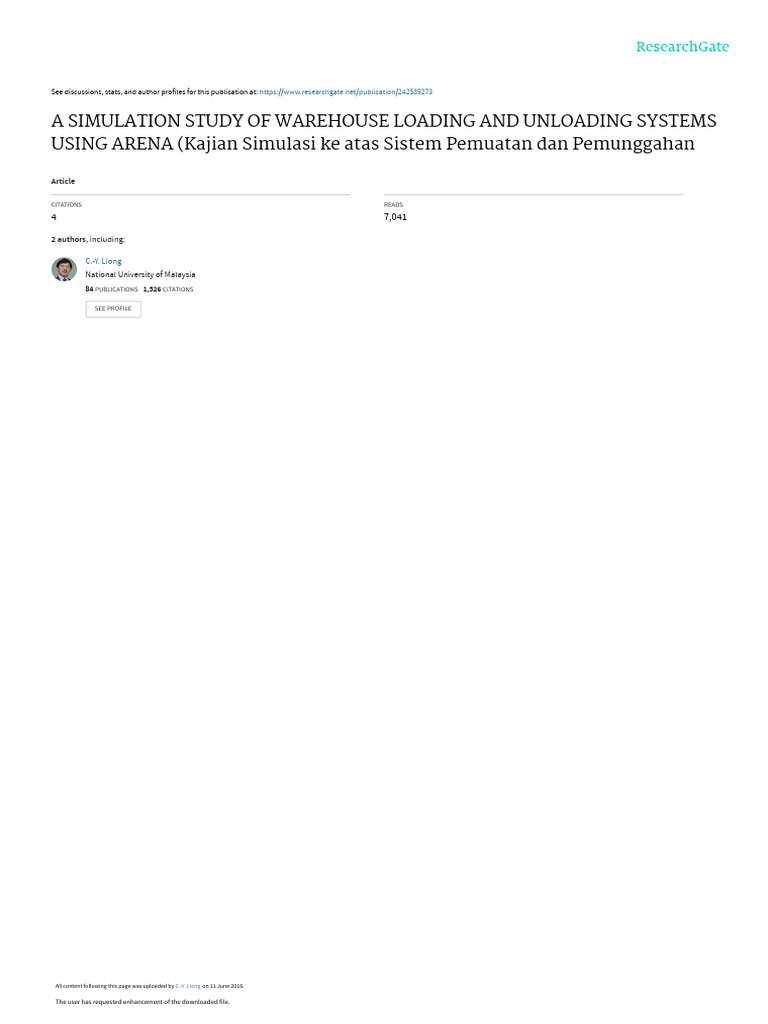 A SIMULATION STUDY OF WAREHOUSE LOADING AND UNLOADING SYSTEMS USING ...