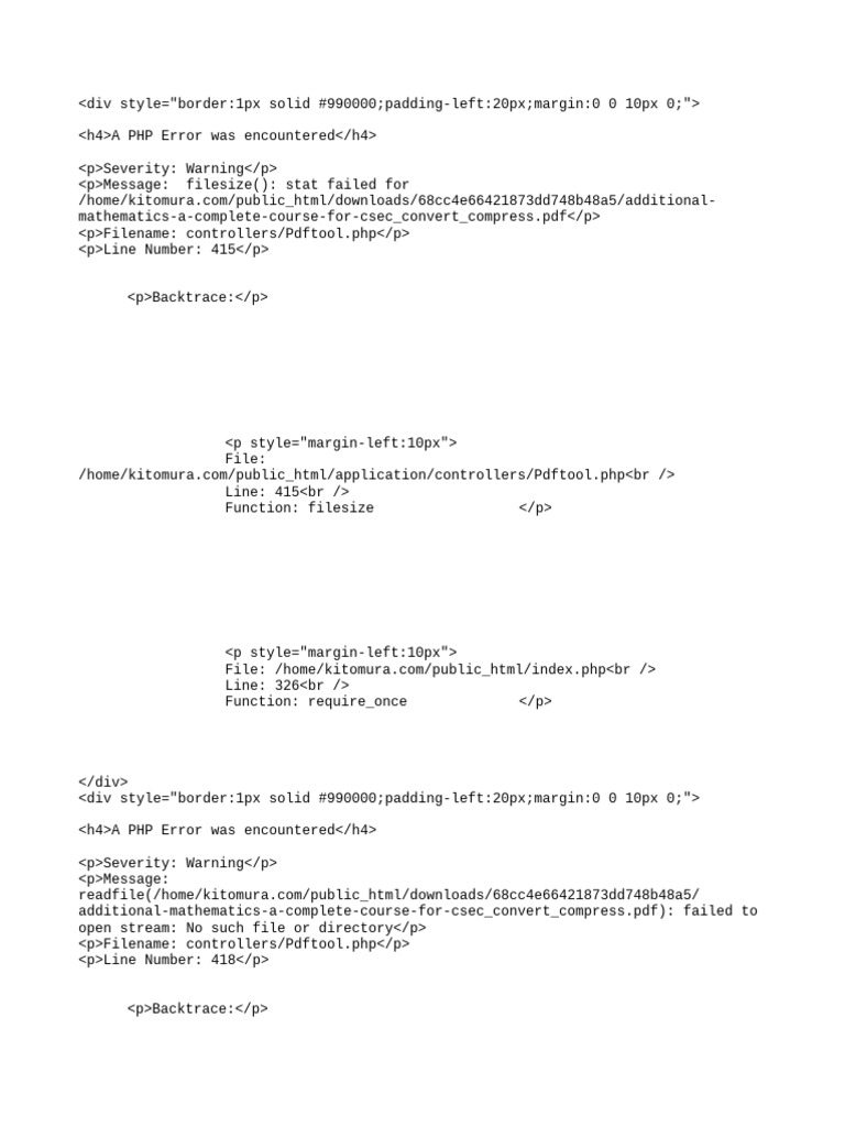 PHP File Access Errors Explained | PDF
