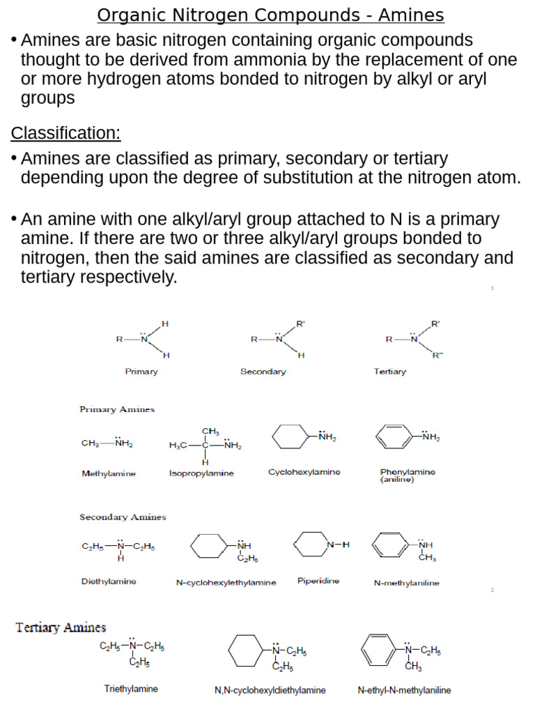 Understanding Amines: Types and Properties | PDF | Amine | Amide