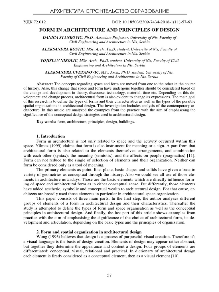 Architectural Form and Design Principles | PDF | Symmetry | Space