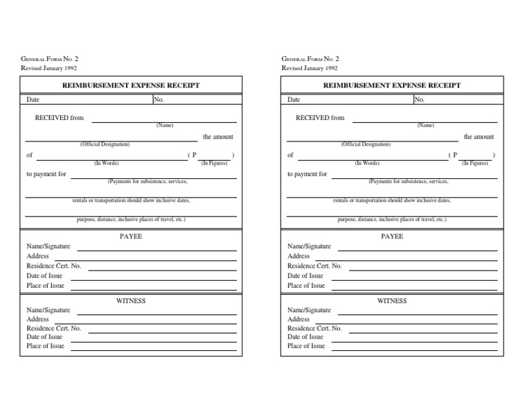 reimbursement expense receipt pdf payments services economics