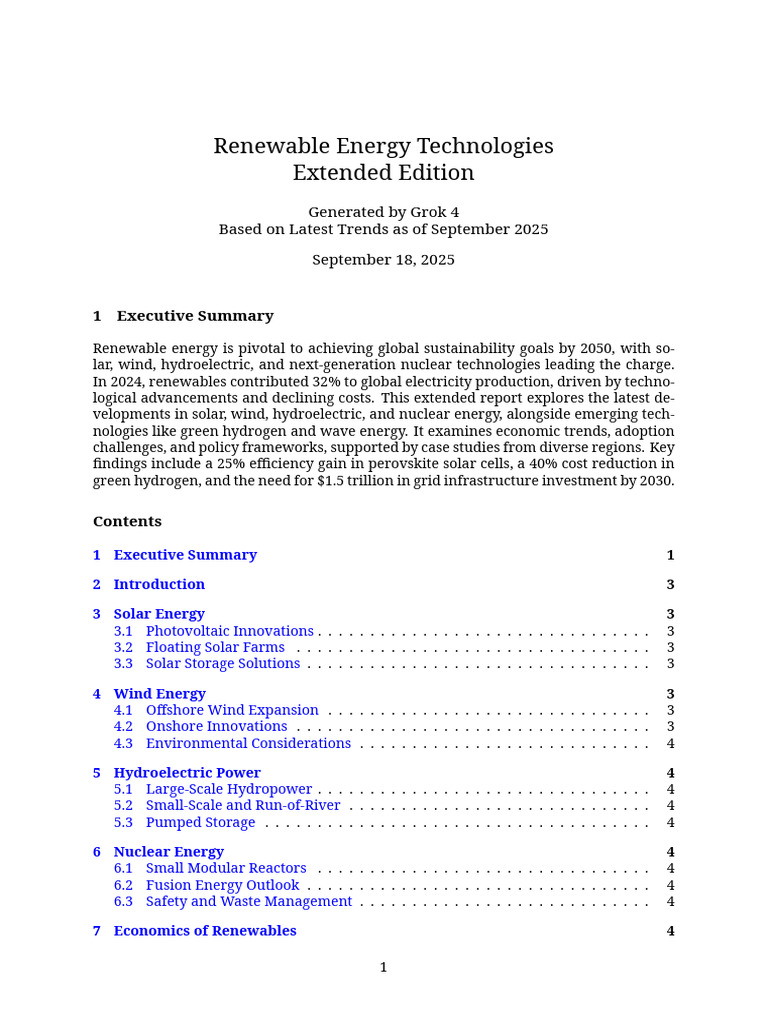 Renewable Energy Technologies Extended Edition | PDF | Renewable Energy ...
