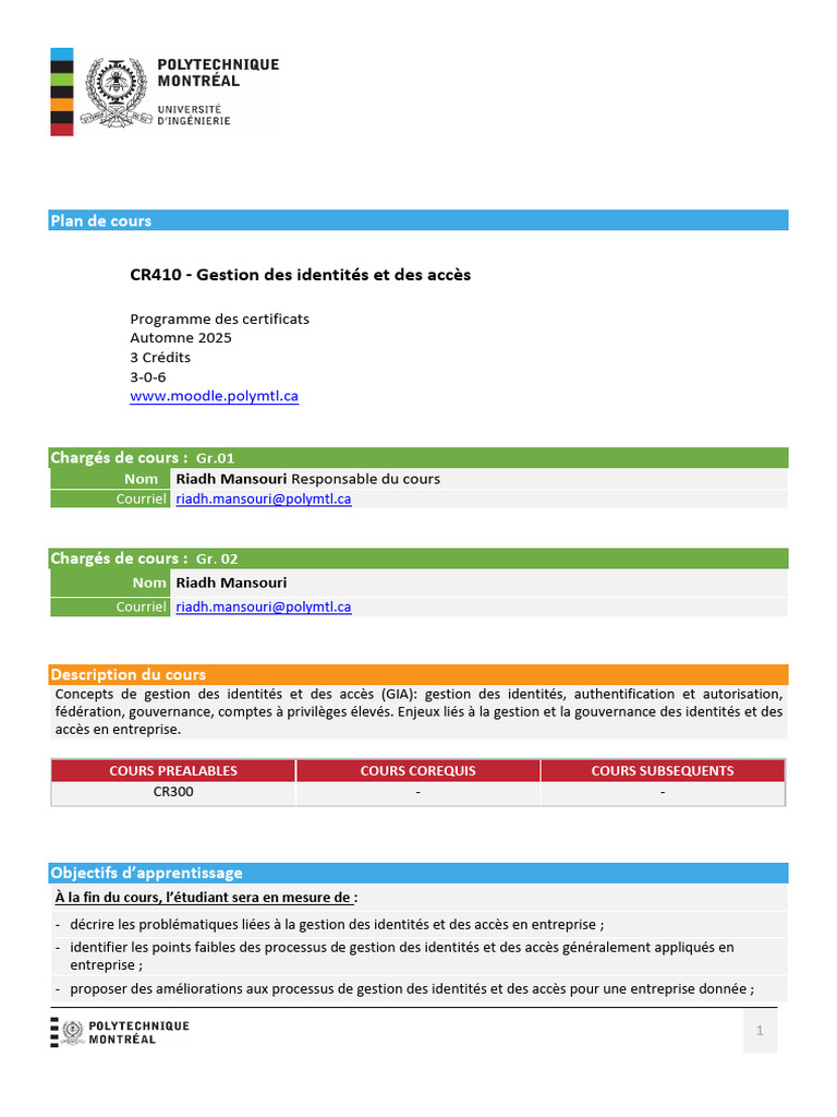 Gestion des identités et accès - CR410 | PDF | Intelligence ...