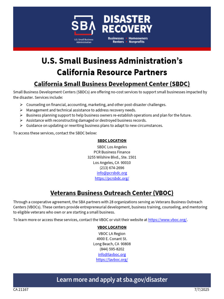 California Small Business Recovery Aid | PDF | Small Business ...