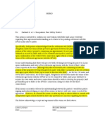 7 Michael L. Darland and Louis Leclezio Memo Prepared by Brian J. Dorsey Confirming Their Agreement