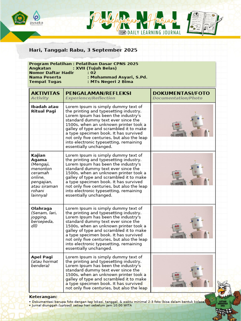 Format Daily Journal Rim | PDF
