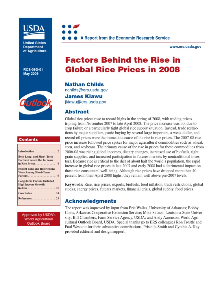 Causes of 2008 Global Rice Price Surge | PDF | Price Of Oil | Rice