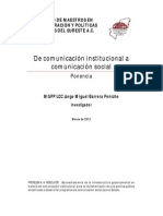 De la Comunicación Institucional a la Comunicación Social