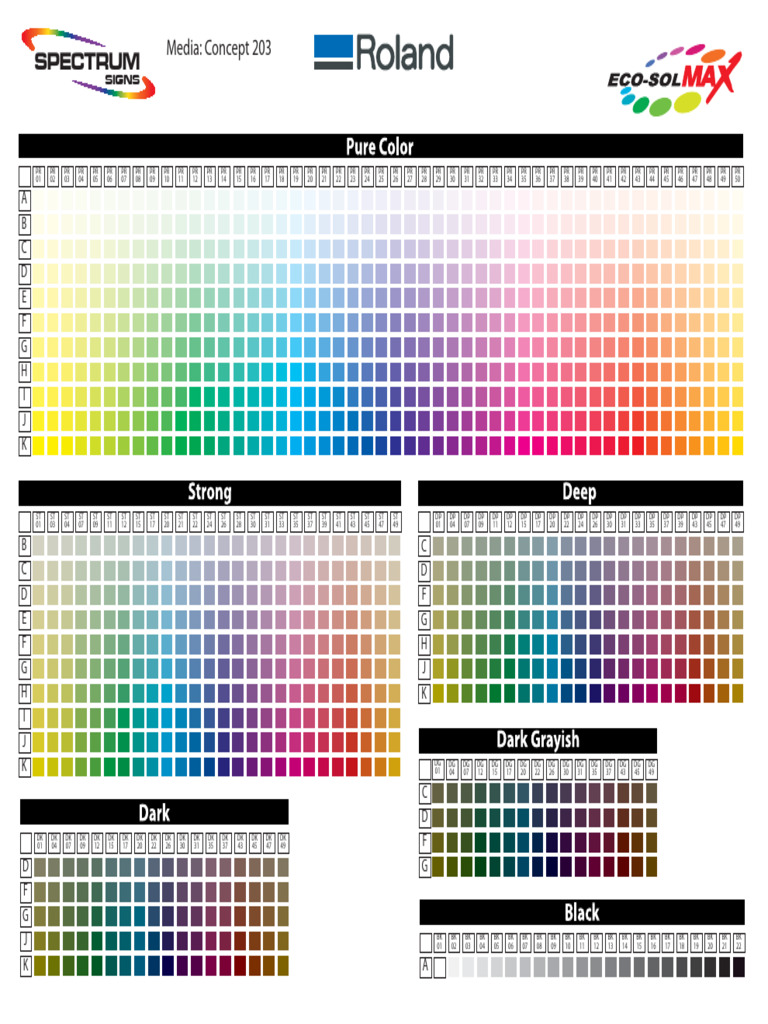 Roland Color Chart Overview | PDF