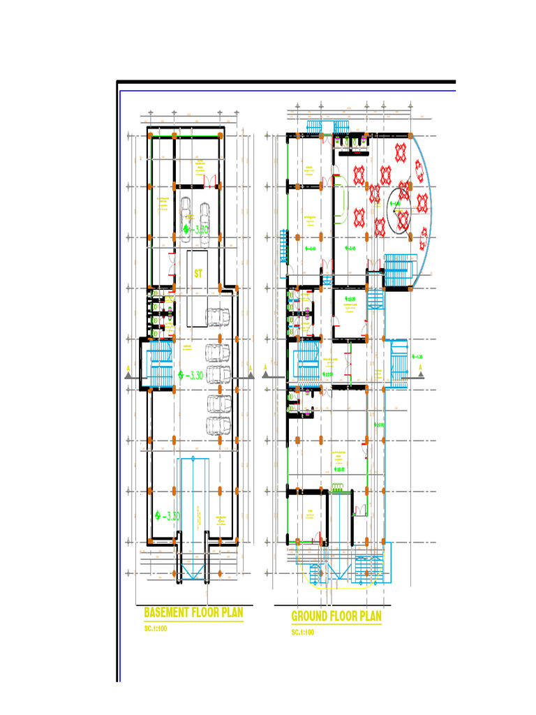 Basement and Ground Floor Plans | PDF | Mosaic | Masonry