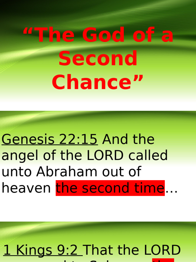 God of a Second Chance Sermon | PDF | Saint Peter | Abraham